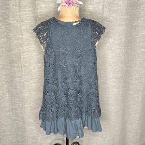 Zara Girls Grey Lace Dress sz140 or 9/10